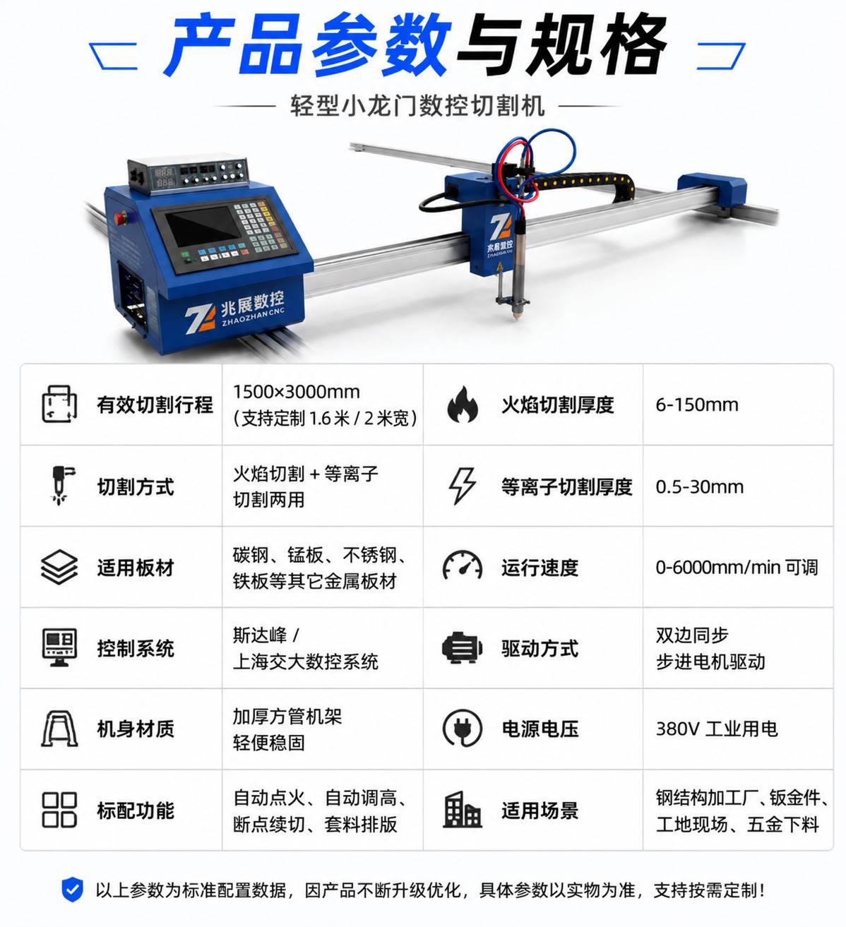 轻型小龙门数控切割机_经济型火焰等离子两用小龙门切割设备厂家 - 苏州兆展数控